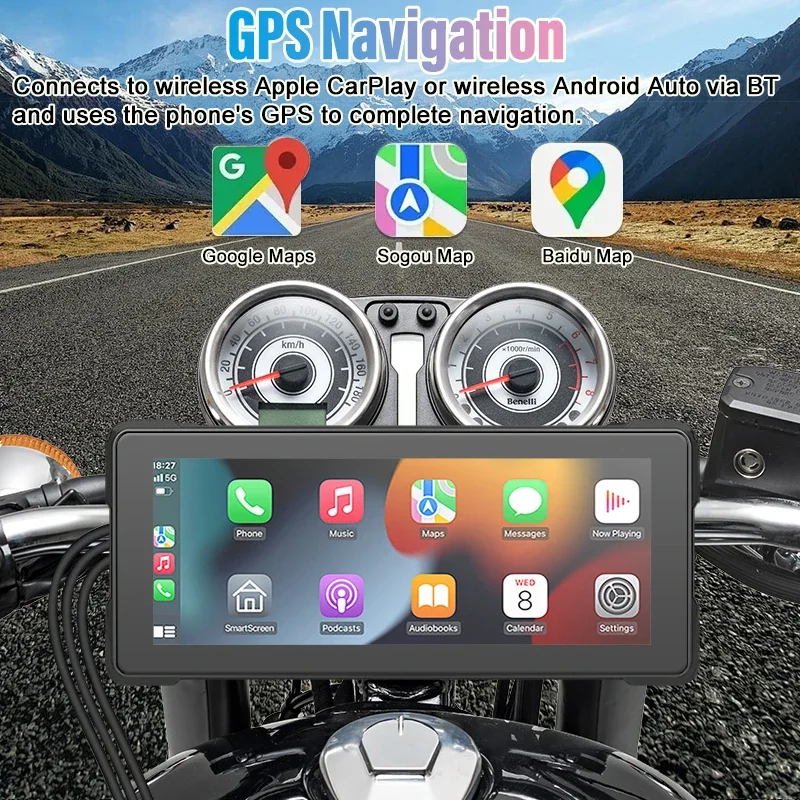 6,86-дюймовый мотоциклетный рекордер с двойной камерой carplay Android беспроводной монитор автоматический GPS-навигационный дисплей
6,86-дюймовый мотоциклетный рекордер с двойной камерой carplay Android беспроводной монитор автоматический GPS-навигационный дисплей