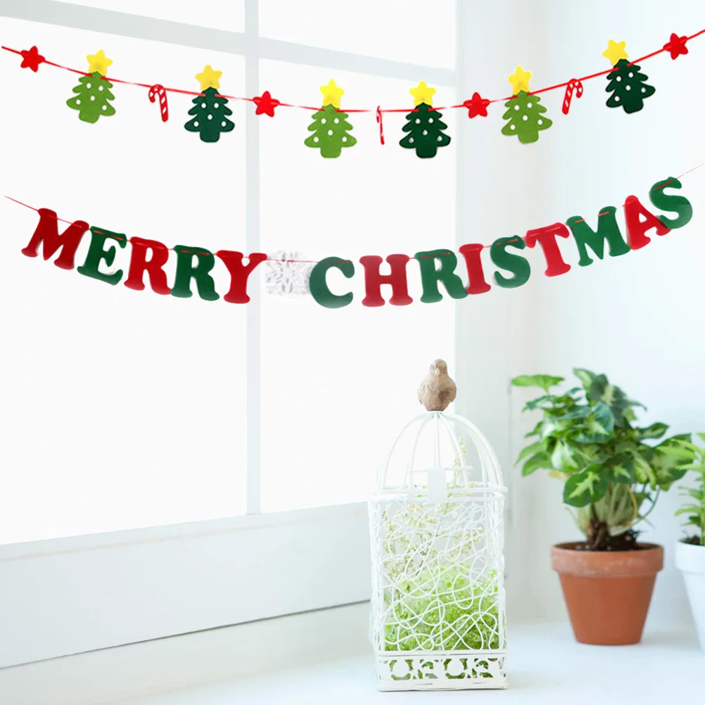 2Pcs Non-Woven Merry Christmas Banner Pull Flag Bunting Letters Star Tree Pattern Party Decoration Wall Hanging Banner
2Pcs Non-Woven Merry Christmas Banner Pull Flag Bunting Letters Star Tree Pattern Party Decoration Wall Hanging Banner