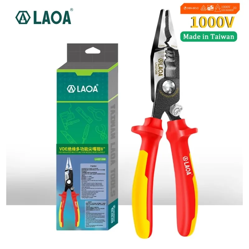 LAOA 8 Inch 1000V Insulated Plier High Voltage Resistance Electrician Wire Cutter Cable Stripping Hand Tool LA321208
LAOA 8 Inch 1000V Insulated Plier High Voltage Resistance Electrician Wire Cutter Cable Stripping Hand Tool LA321208