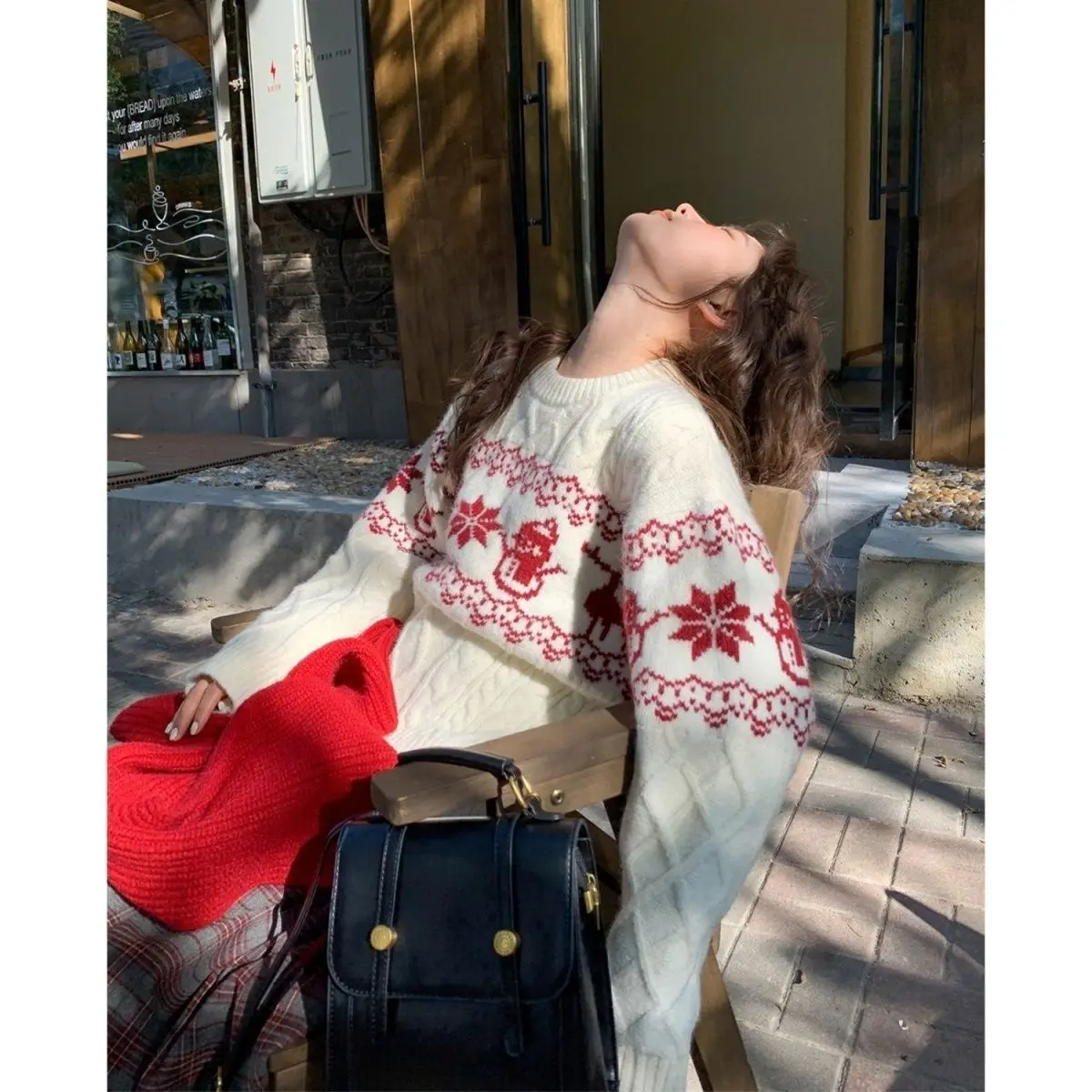 Жаккардовый свитер с круглым вырезом в рождественской атмосфере, осень-зима 2025, вязаный свитер, новый свободный топ, ленивый теплый
Жаккардовый свитер с круглым вырезом в рождественской атмосфере, осень-зима 2025, вязаный свитер, новый свободный топ, ленивый теплый