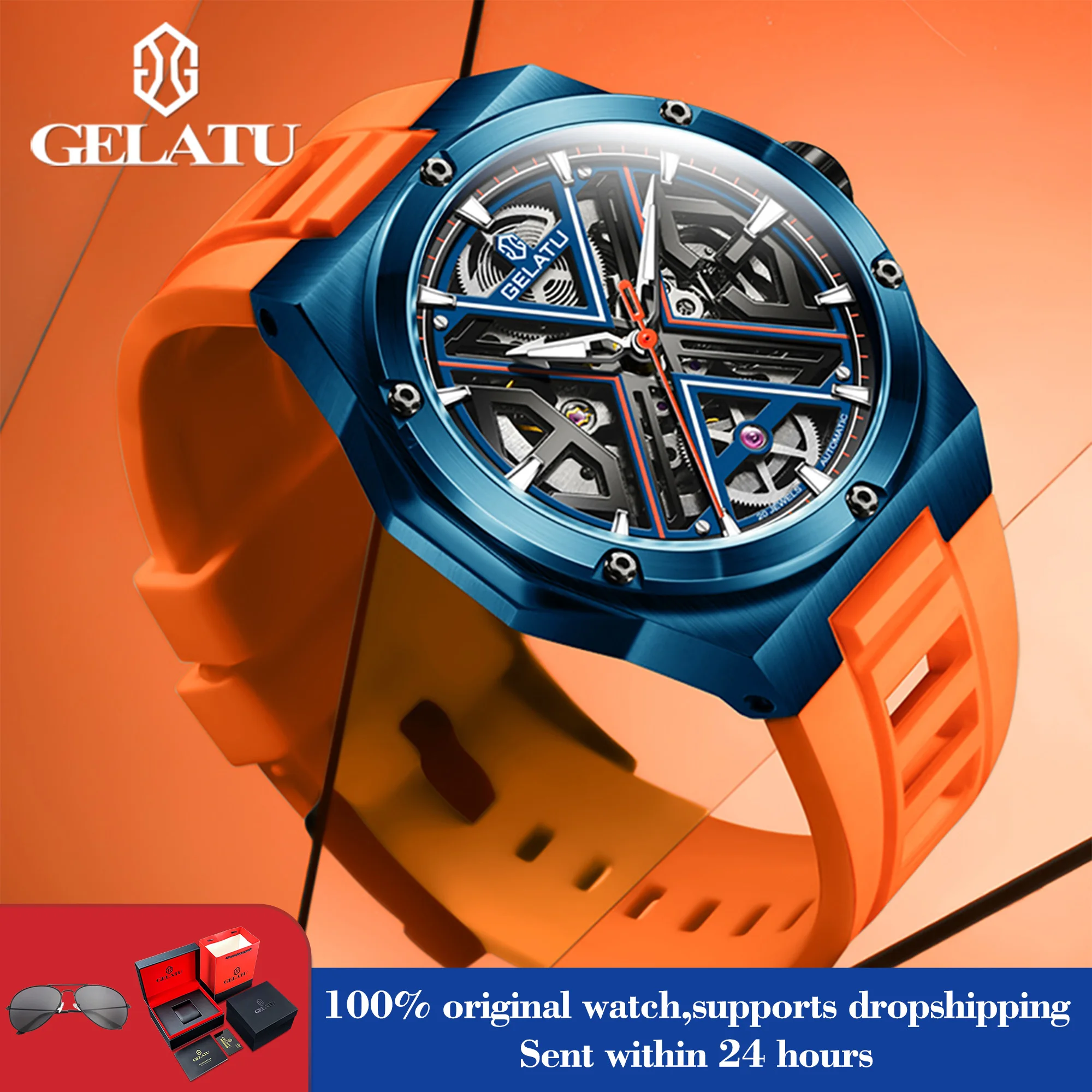 GELATU 6006 Watch Man Waterproof Original Top Brand Mechanical Watch For Men Hollow Luminous Automatic Hand Clock Silicone Strap
GELATU 6006 Watch Man Waterproof Original Top Brand Mechanical Watch For Men Hollow Luminous Automatic Hand Clock Silicone Strap