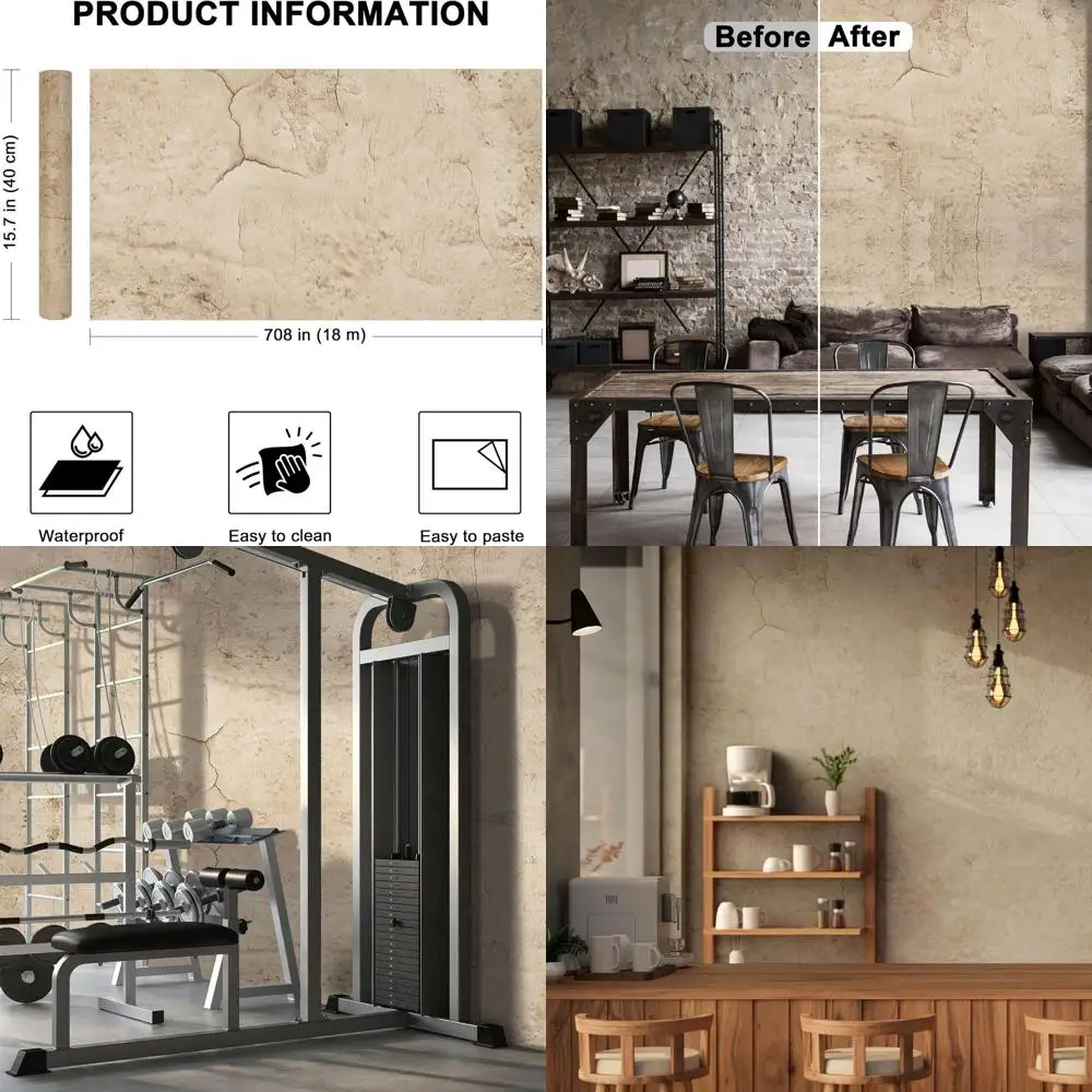 3D-текстурированные обои под бежевый бетон, самоклеящиеся, съемные, 23,6 x 708 см
3D-текстурированные обои под бежевый бетон, самоклеящиеся, съемные, 23,6 x 708 см