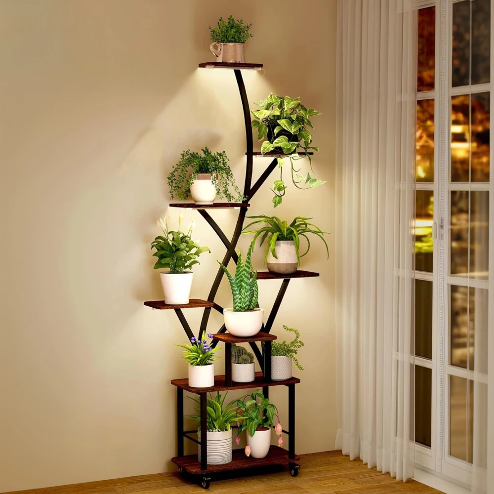 Plant Stand with Grow Light, 8 Tiered 64" Tall Metal Shelves for Multiple Plants, Lighted for Balcony, Living Room
Plant Stand with Grow Light, 8 Tiered 64" Tall Metal Shelves for Multiple Plants, Lighted for Balcony, Living Room