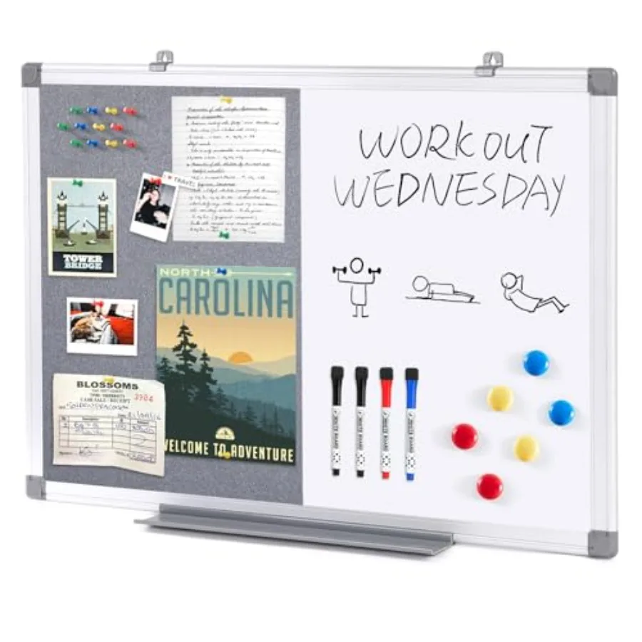 2 in 1 Combo Board Magnetic Whiteboard and Felt BoardDry Erase Board Bulletin Board Vision Board for Wall Home School Office 24
2 in 1 Combo Board Magnetic Whiteboard and Felt BoardDry Erase Board Bulletin Board Vision Board for Wall Home School Office 24