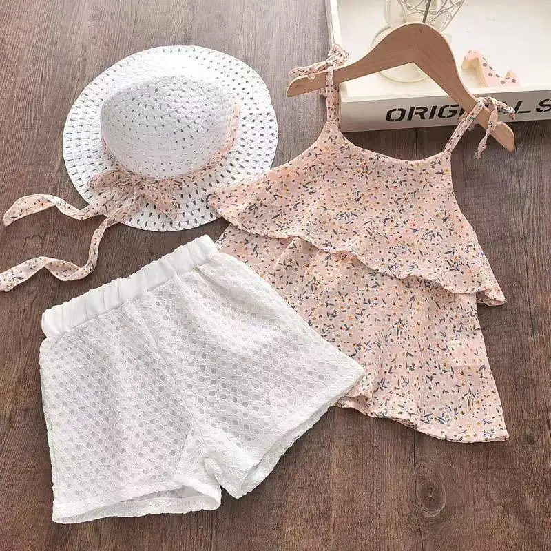 Girls Clothing Sets Summer Kids Clothes Floral Chiffon Halter+Embroidered Shorts Straw 3pcs Children Clothing Set
Girls Clothing Sets Summer Kids Clothes Floral Chiffon Halter+Embroidered Shorts Straw 3pcs Children Clothing Set