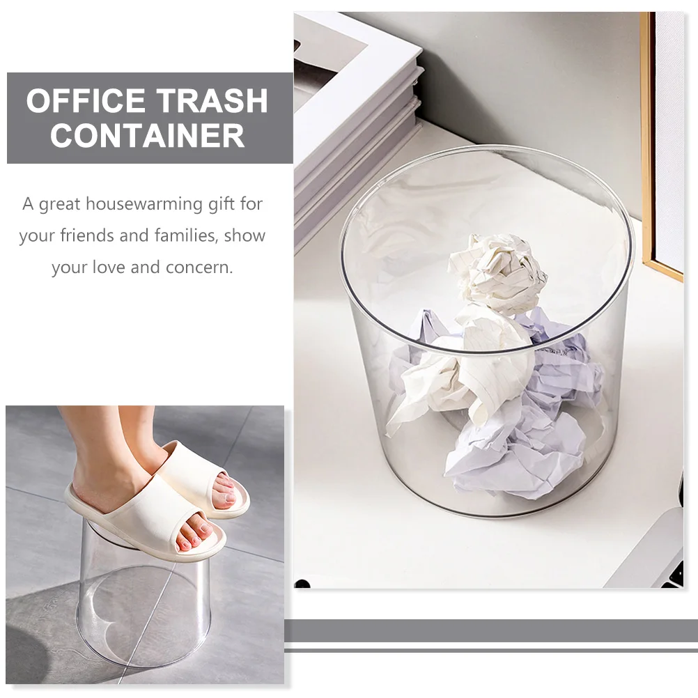 2Pcs Large Trash Can Plastic Clear Garbage Can for Bedroom Bathroom Kitchen Office Use Simple Style
2Pcs Large Trash Can Plastic Clear Garbage Can for Bedroom Bathroom Kitchen Office Use Simple Style