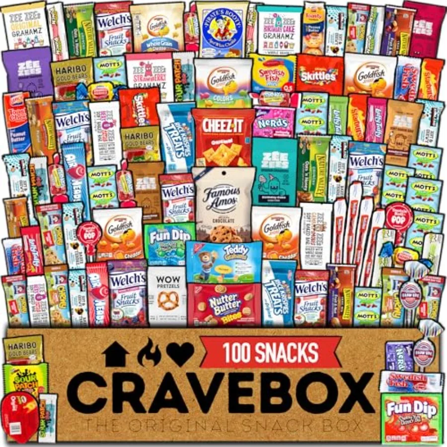 CRAVEBOX Snack Box 100 Count Mother's Day Variety Pack Care Package Gift Basket Adult Kid Guy Girl Women Men Birthday College S
CRAVEBOX Snack Box 100 Count Mother's Day Variety Pack Care Package Gift Basket Adult Kid Guy Girl Women Men Birthday College S