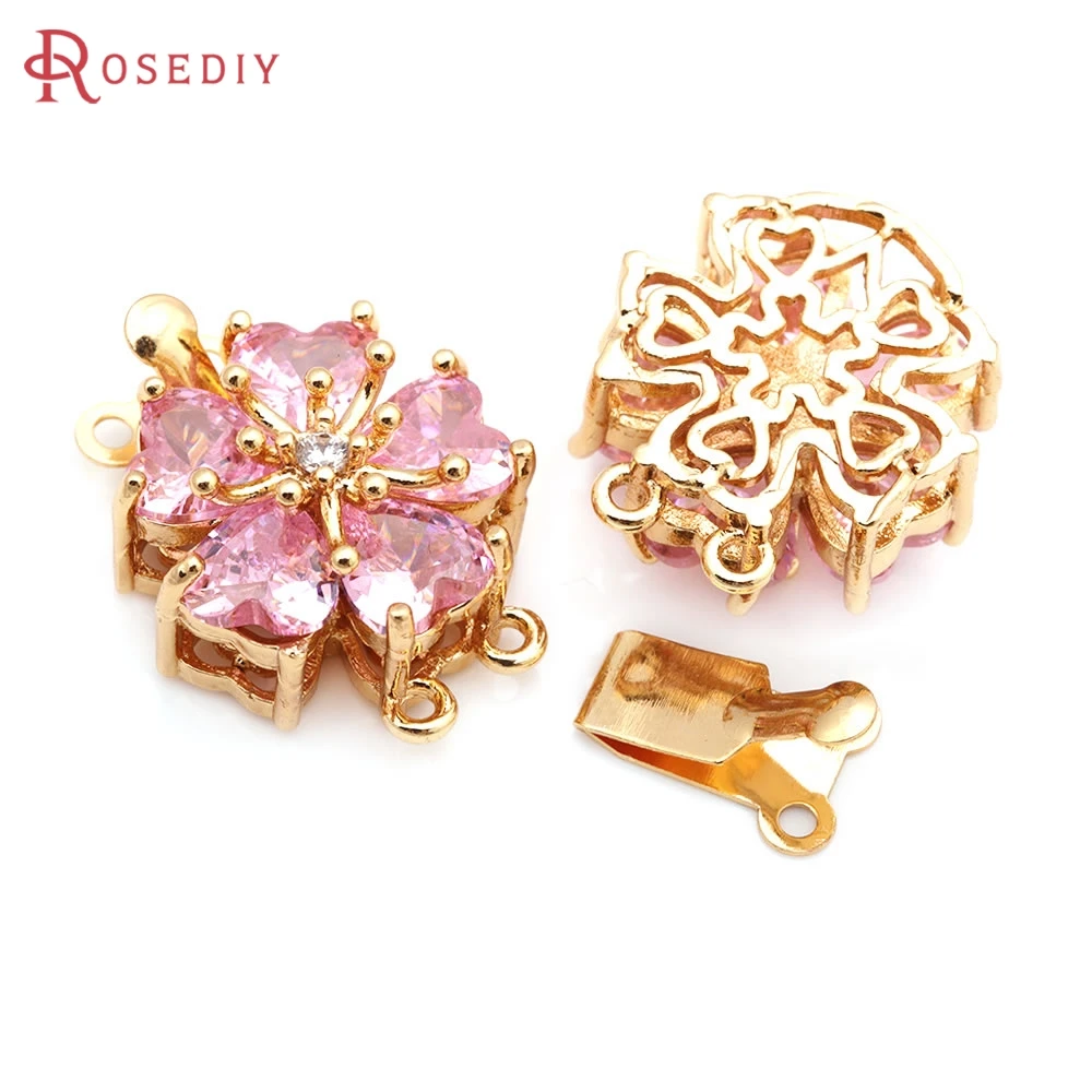 4 Sets 18K Gold Color Brass and Zircon Flower Necklaces Connect Clasps High Quality Jewelry Making Supplies Diy Accessories
4 Sets 18K Gold Color Brass and Zircon Flower Necklaces Connect Clasps High Quality Jewelry Making Supplies Diy Accessories