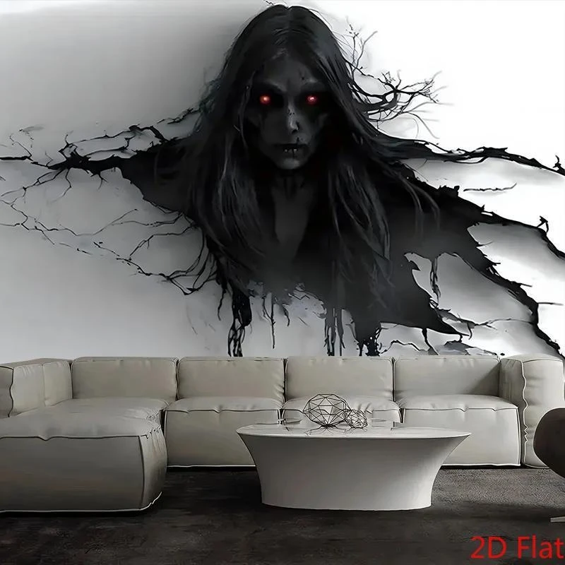 VIKAMA Gothic Horror Single-Panel Tapestry Terrifying Demon with Glowing Red Eyes And Cracked Wall Motif for Home Decor
VIKAMA Gothic Horror Single-Panel Tapestry Terrifying Demon with Glowing Red Eyes And Cracked Wall Motif for Home Decor