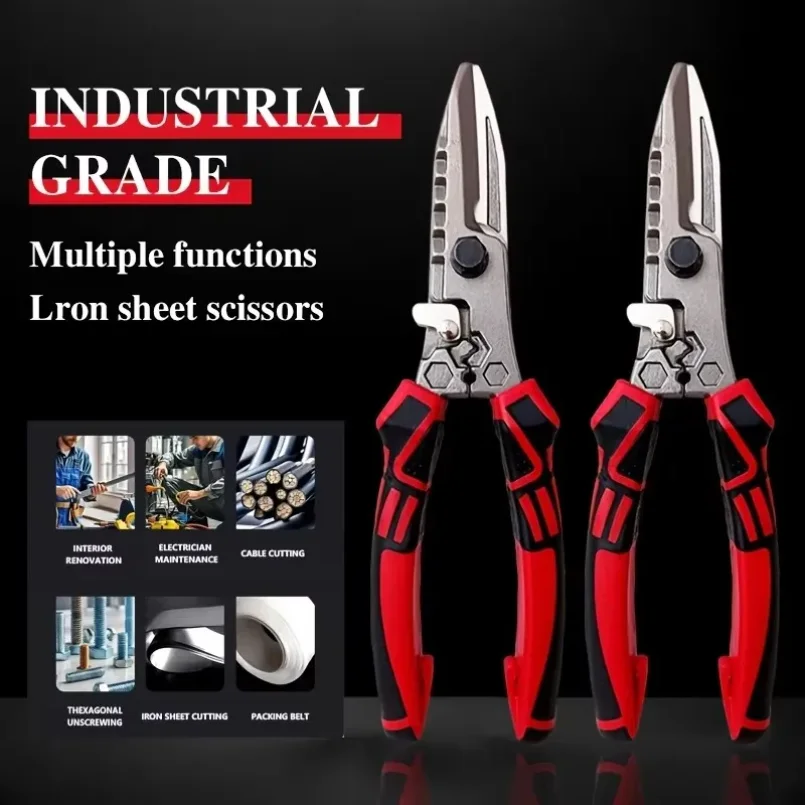 Multi-Functional Electrician Scissors, Crimping Wire Cutting Tool with Wrench Function for Metal Sheet and Cable Cutting
Multi-Functional Electrician Scissors, Crimping Wire Cutting Tool with Wrench Function for Metal Sheet and Cable Cutting