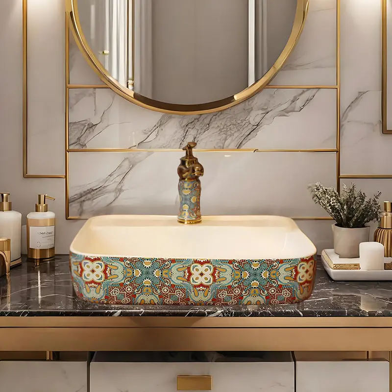 Countertop wash basin square wash basin for home bathroom european style retro ceramic wash basin
Countertop wash basin square wash basin for home bathroom european style retro ceramic wash basin