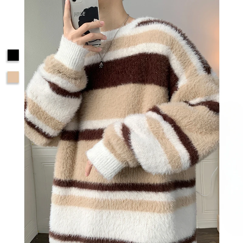 Winter High Quality Striped Trend Men's New Imitation Knitted Sweater Soft and Comfortable Warm Knitwear Sweater Pullover C36
Winter High Quality Striped Trend Men's New Imitation Knitted Sweater Soft and Comfortable Warm Knitwear Sweater Pullover C36