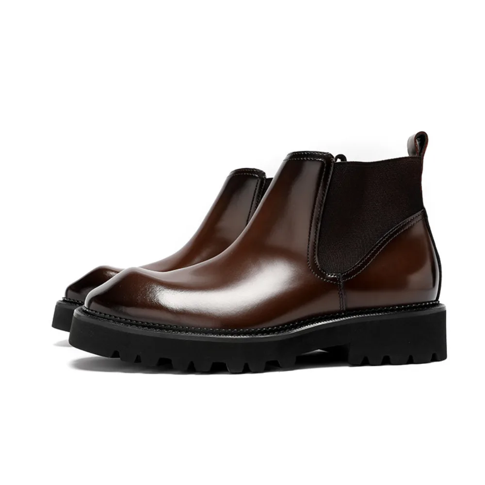 British Style Handmade Boots for Men Diamond Toe Ankle Boots Business Casual Genuine Leather Thick Sole Height Increasing Boots
British Style Handmade Boots for Men Diamond Toe Ankle Boots Business Casual Genuine Leather Thick Sole Height Increasing Boots
