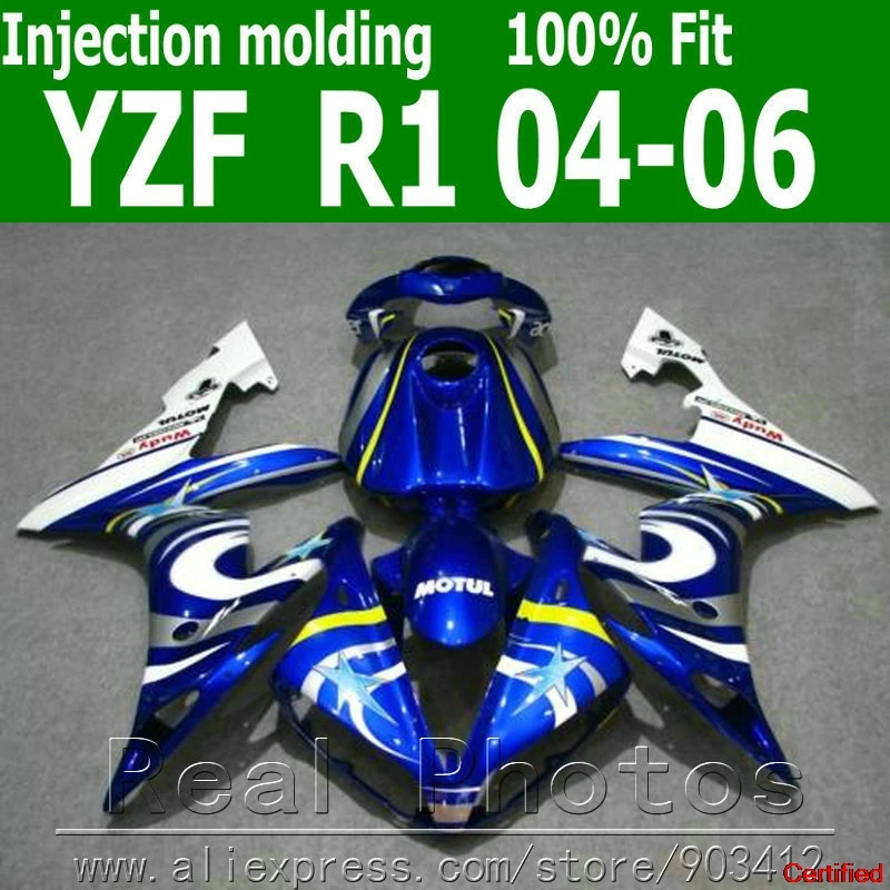 Injection Bodywork Fairings For YAMAHA R1 Fairing Kit 2004 2005 2006 Blue White Sets YZF R1 04 05 06 AS39
Injection Bodywork Fairings For YAMAHA R1 Fairing Kit 2004 2005 2006 Blue White Sets YZF R1 04 05 06 AS39