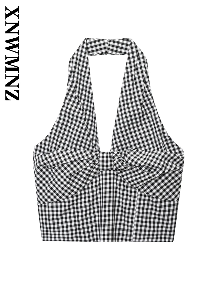 XNWMNZ 2025 Summer Lady Fashion Party Sleeveless Halter Backless Top club Women Clothing Shoulder Elastic band Sexy Gingham
XNWMNZ 2025 Summer Lady Fashion Party Sleeveless Halter Backless Top club Women Clothing Shoulder Elastic band Sexy Gingham