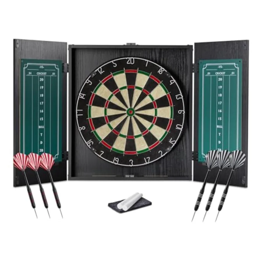 Dartboard Cabinet Set, Dart Board for Adults, Regulation Size, Black
Dartboard Cabinet Set, Dart Board for Adults, Regulation Size, Black