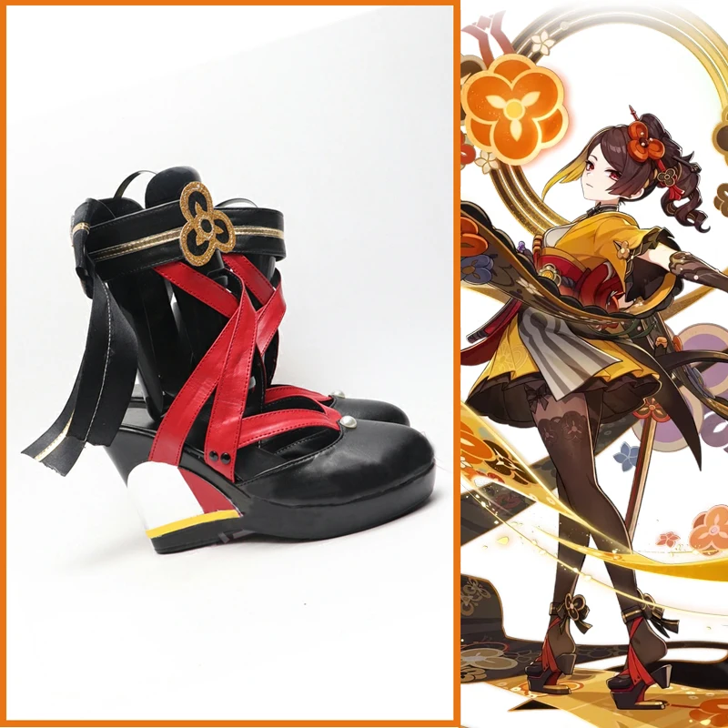 Игра Genshin Impact Chiori, туфли в красную полоску для косплея, кимоно в японском стиле, сочетание на заказ, женские туфли на высоком каблуке
Игра Genshin Impact Chiori, туфли в красную полоску для косплея, кимоно в японском стиле, сочетание на заказ, женские туфли на высоком каблуке