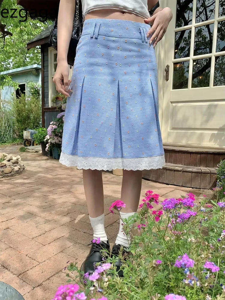 Ezgaga Elegant Skirts Women Floral Printed Plaid Lace Patchwork Spring Summer Sweet Vintage Fashion Female Skirt Casual
Ezgaga Elegant Skirts Women Floral Printed Plaid Lace Patchwork Spring Summer Sweet Vintage Fashion Female Skirt Casual