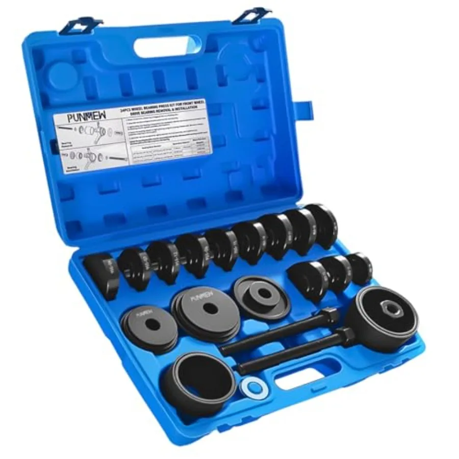 24pcs Wheel Bearing Press Kit for Front Wheel Drive Bearing Removal and Installation
24pcs Wheel Bearing Press Kit for Front Wheel Drive Bearing Removal and Installation