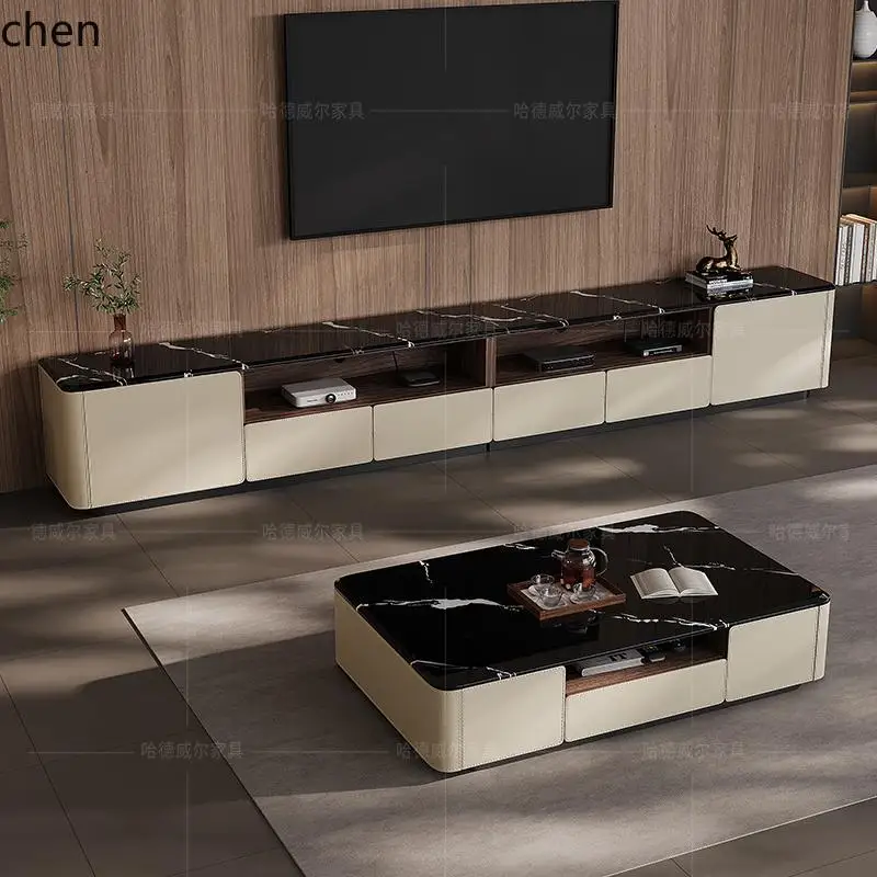 Italian minimalist black natural marble living room high-end simple floor TV cabinet coffee table combination
Italian minimalist black natural marble living room high-end simple floor TV cabinet coffee table combination