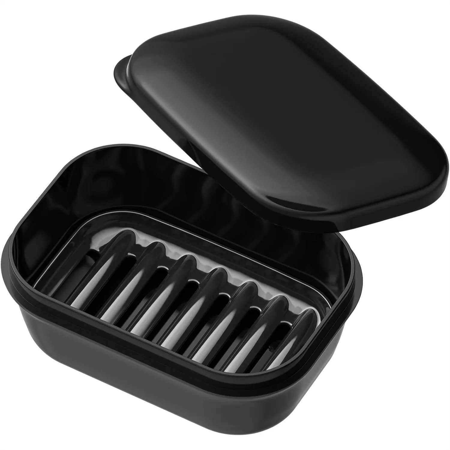 Leakproof Soap Dish with Lid & Draining Layer, Shatterproof Travel Bar Soap Holder for Camping Gym Bathroom, Black
Leakproof Soap Dish with Lid & Draining Layer, Shatterproof Travel Bar Soap Holder for Camping Gym Bathroom, Black