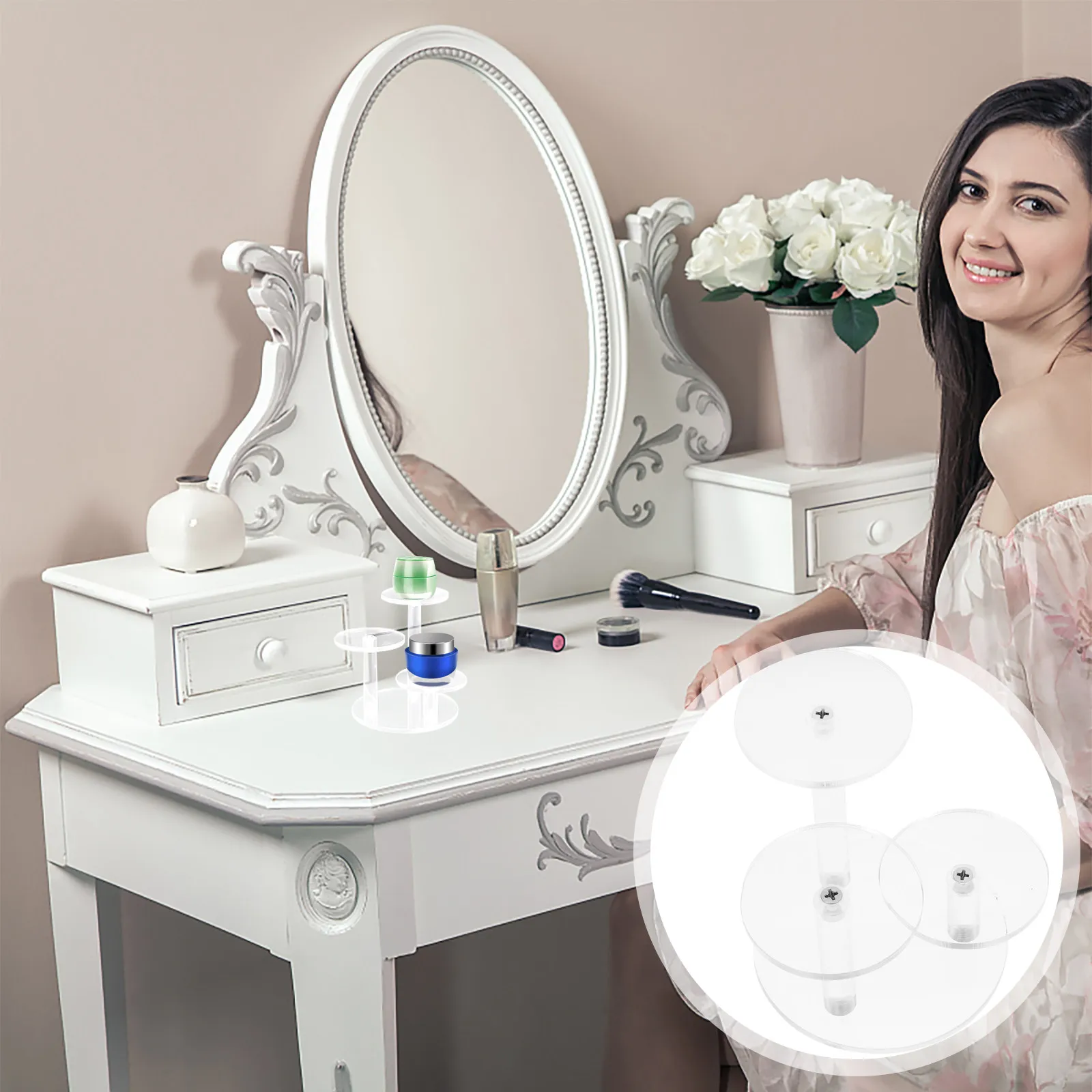 Acrylic Display Stand Riser Clear Transparent Holder Rack for Jewelry Perfume Makeup Cosmetics Storage Organizer Desktop Display
Acrylic Display Stand Riser Clear Transparent Holder Rack for Jewelry Perfume Makeup Cosmetics Storage Organizer Desktop Display