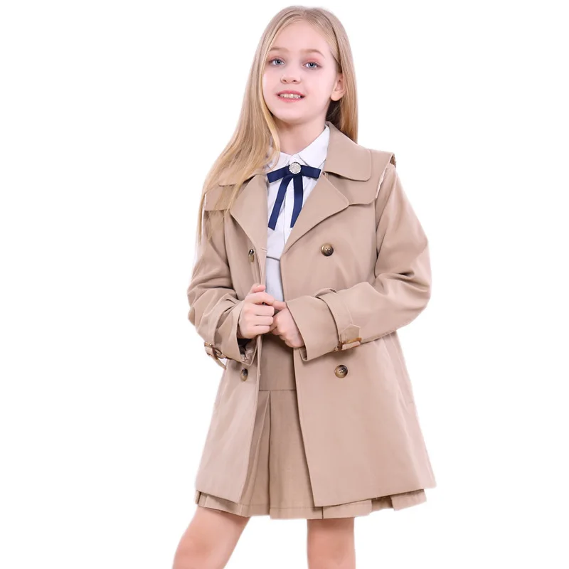 Girls Trench Mid-length Coats Spring Autumn Fashion Kids Windbreaker Girl Double-breasted Jacket Teen Outerwear Children Clothes
Girls Trench Mid-length Coats Spring Autumn Fashion Kids Windbreaker Girl Double-breasted Jacket Teen Outerwear Children Clothes