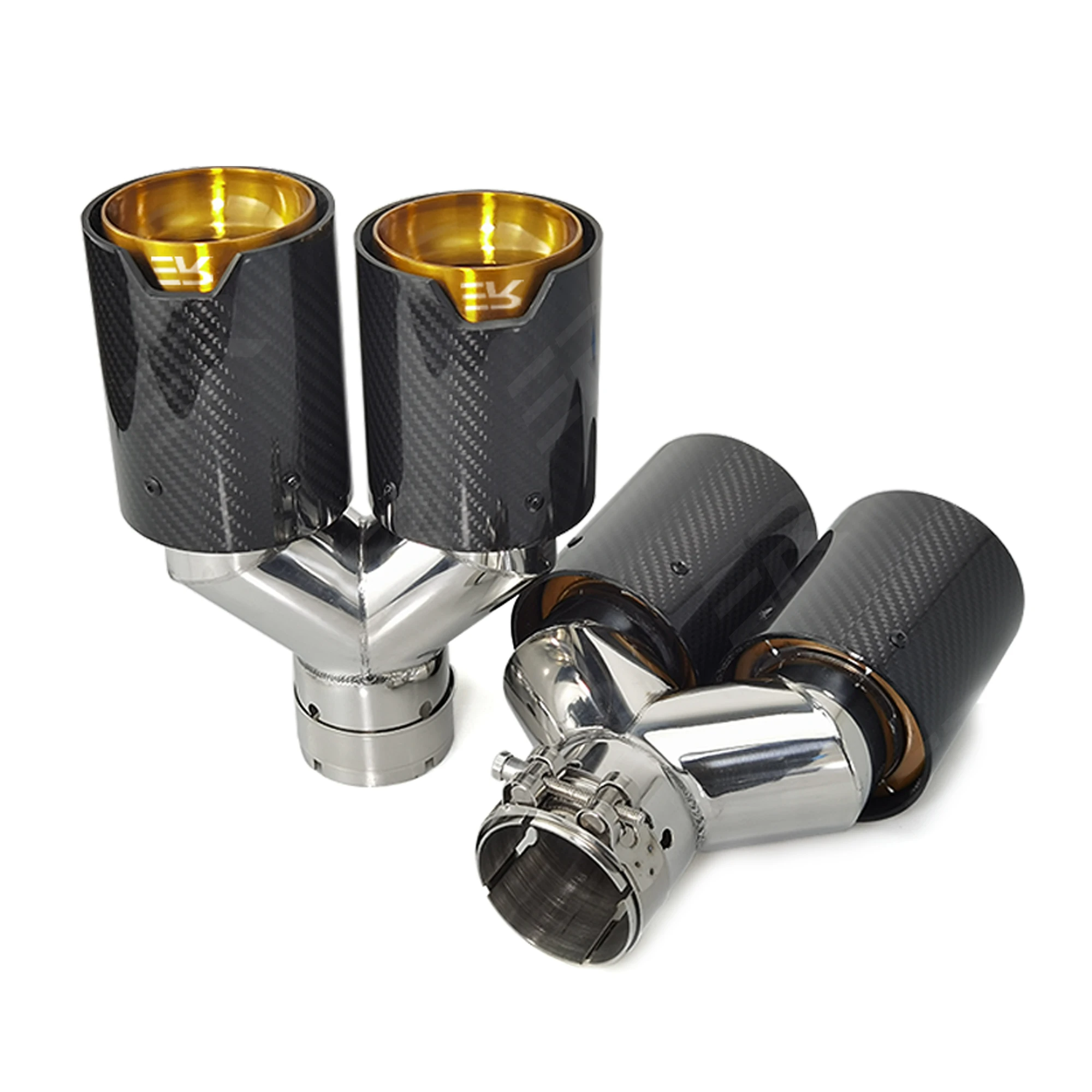 ER Universal Y-Shaped Car Exhaust Nozzle Pipe Tip Real Carbon Fiber Golden Stainless Steel Accessorie Auto Modification For BMW
ER Universal Y-Shaped Car Exhaust Nozzle Pipe Tip Real Carbon Fiber Golden Stainless Steel Accessorie Auto Modification For BMW