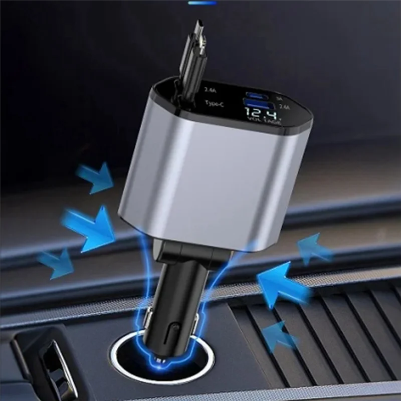 Superior-Car Retractable Car Charger 2 USB Ports Support 120W Super Fast Charge Flash Charge 4-In-1 Cigarette Lighter
Superior-Car Retractable Car Charger 2 USB Ports Support 120W Super Fast Charge Flash Charge 4-In-1 Cigarette Lighter