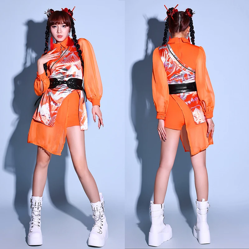 New Chinese Style Jazz Dance Clothes Halloween Costume Festival Party Orange Outfit Women Kpop Girl Group Performance Wear XH787
New Chinese Style Jazz Dance Clothes Halloween Costume Festival Party Orange Outfit Women Kpop Girl Group Performance Wear XH787