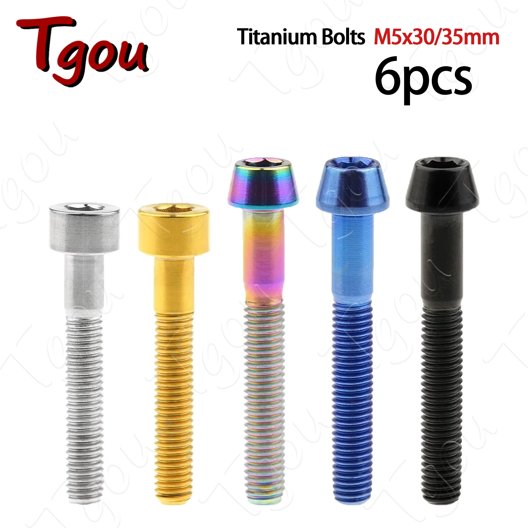Tgou Titanium Bolt M5x30/35mm Allen Key Head Screws for Bicycle Stem Seatpost Bike Parts 6pcs
Tgou Titanium Bolt M5x30/35mm Allen Key Head Screws for Bicycle Stem Seatpost Bike Parts 6pcs
