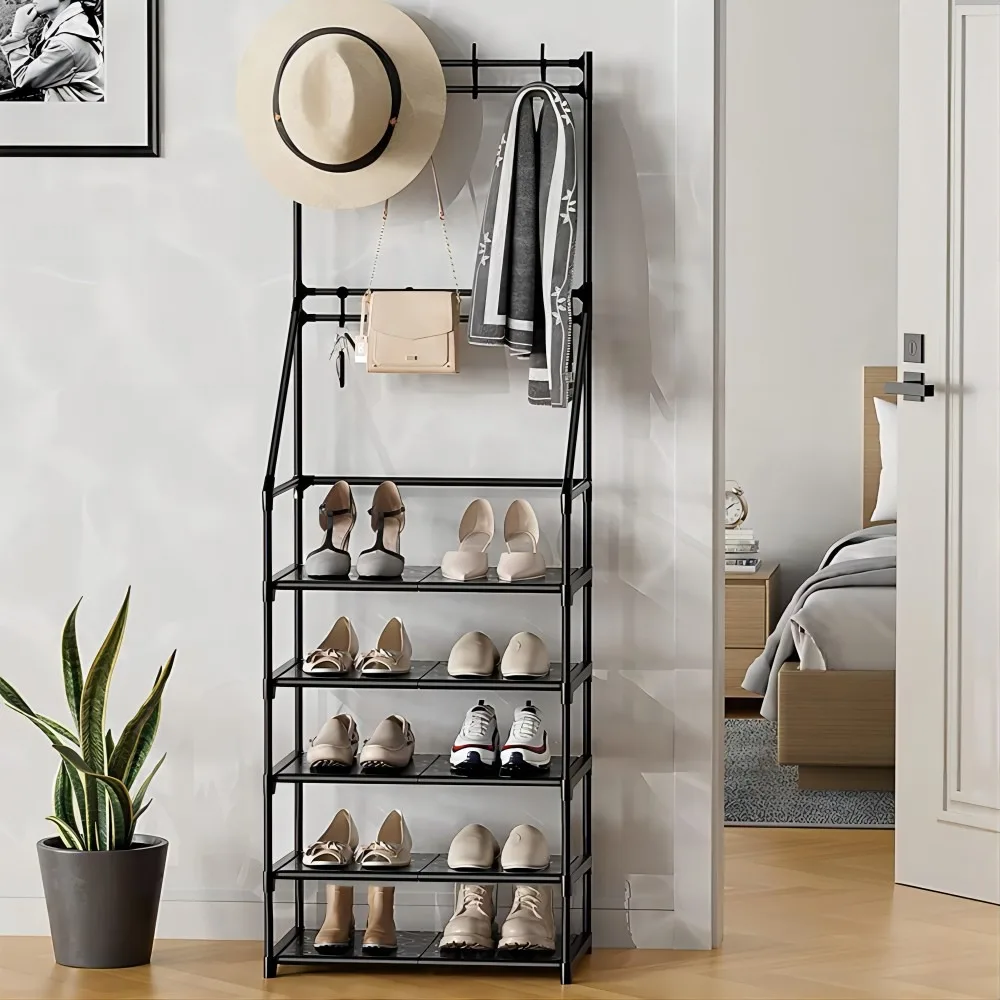 5-Tier Shoe Racks Shoe Storage for Entryway,Narrow Shoes Rack,Coat and Shose Rack with 8 Hooks
5-Tier Shoe Racks Shoe Storage for Entryway,Narrow Shoes Rack,Coat and Shose Rack with 8 Hooks