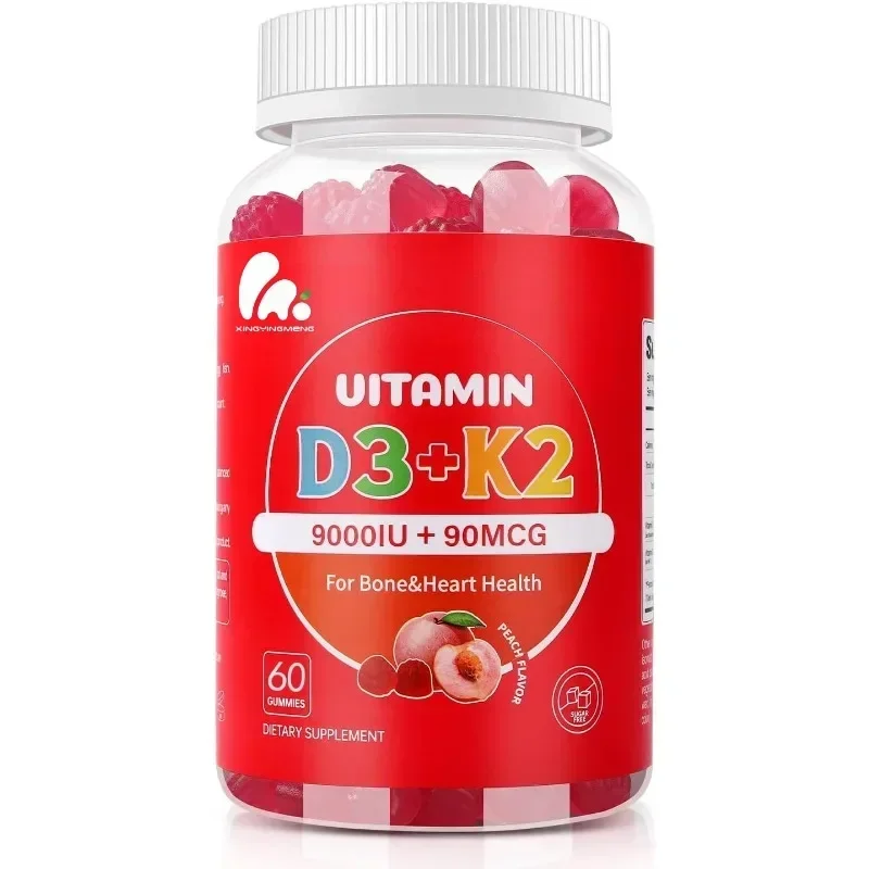 9000 IU Vitamin D3 K2 Gummies 60 Count Sugar-Free Muscle Tooth Immune Support Health Maintenance Supplement
9000 IU Vitamin D3 K2 Gummies 60 Count Sugar-Free Muscle Tooth Immune Support Health Maintenance Supplement