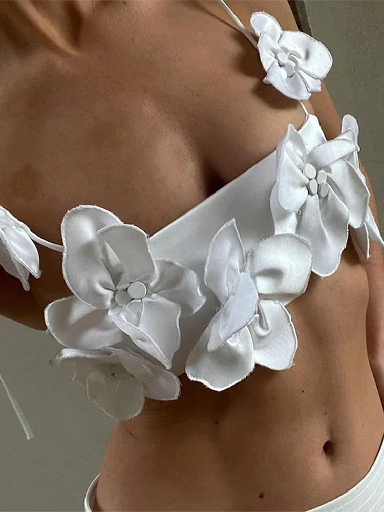 Chic 3D Flower Lace Up Crop Top Women 2024 Fashion Backless Sleeveless Solid Holiday Tube Top Elegant Strap Lady Vest
Chic 3D Flower Lace Up Crop Top Women 2024 Fashion Backless Sleeveless Solid Holiday Tube Top Elegant Strap Lady Vest