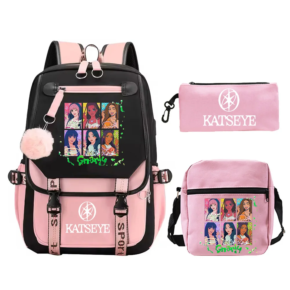 Katseye Gearly Backpack for Teenager Girls 3pcs Set School Bag With Shoulder Bag Pencil Case Large Capacity Student Bookbag Gift
Katseye Gearly Backpack for Teenager Girls 3pcs Set School Bag With Shoulder Bag Pencil Case Large Capacity Student Bookbag Gift