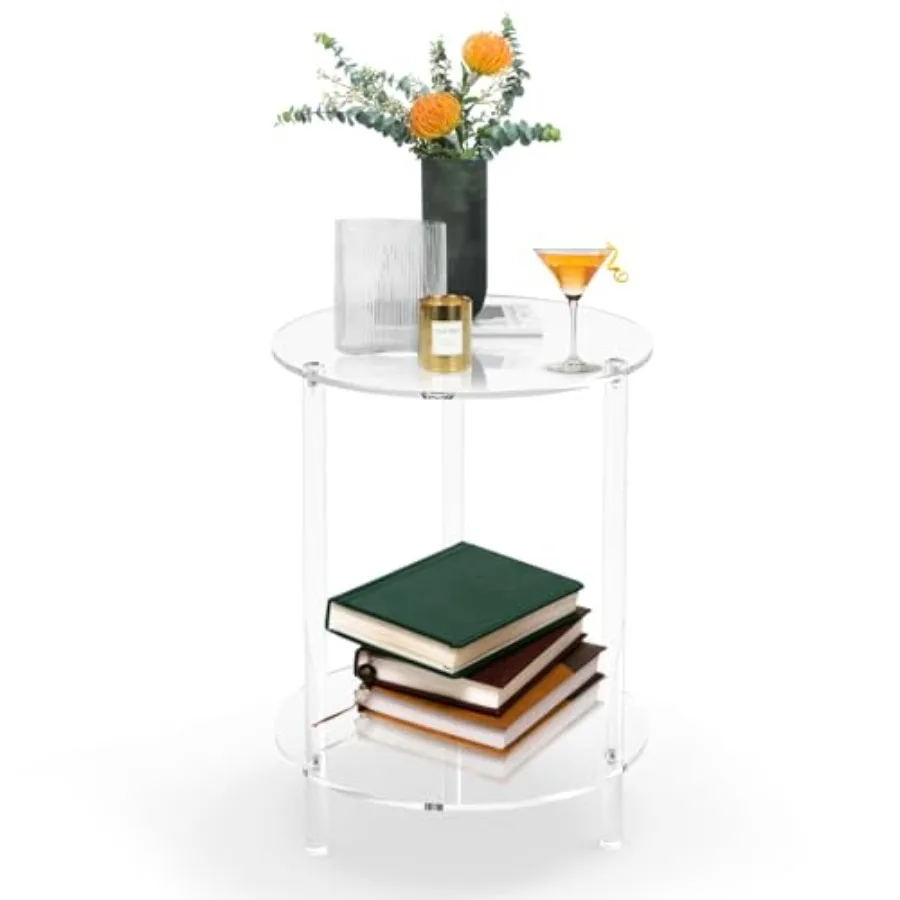 Clear Acrylic Round Side Table for Small Spaces Acrylic Clear Coffee/End/Bedside Table 2-Tier Acrylic Nightsand/Furniture for L
Clear Acrylic Round Side Table for Small Spaces Acrylic Clear Coffee/End/Bedside Table 2-Tier Acrylic Nightsand/Furniture for L