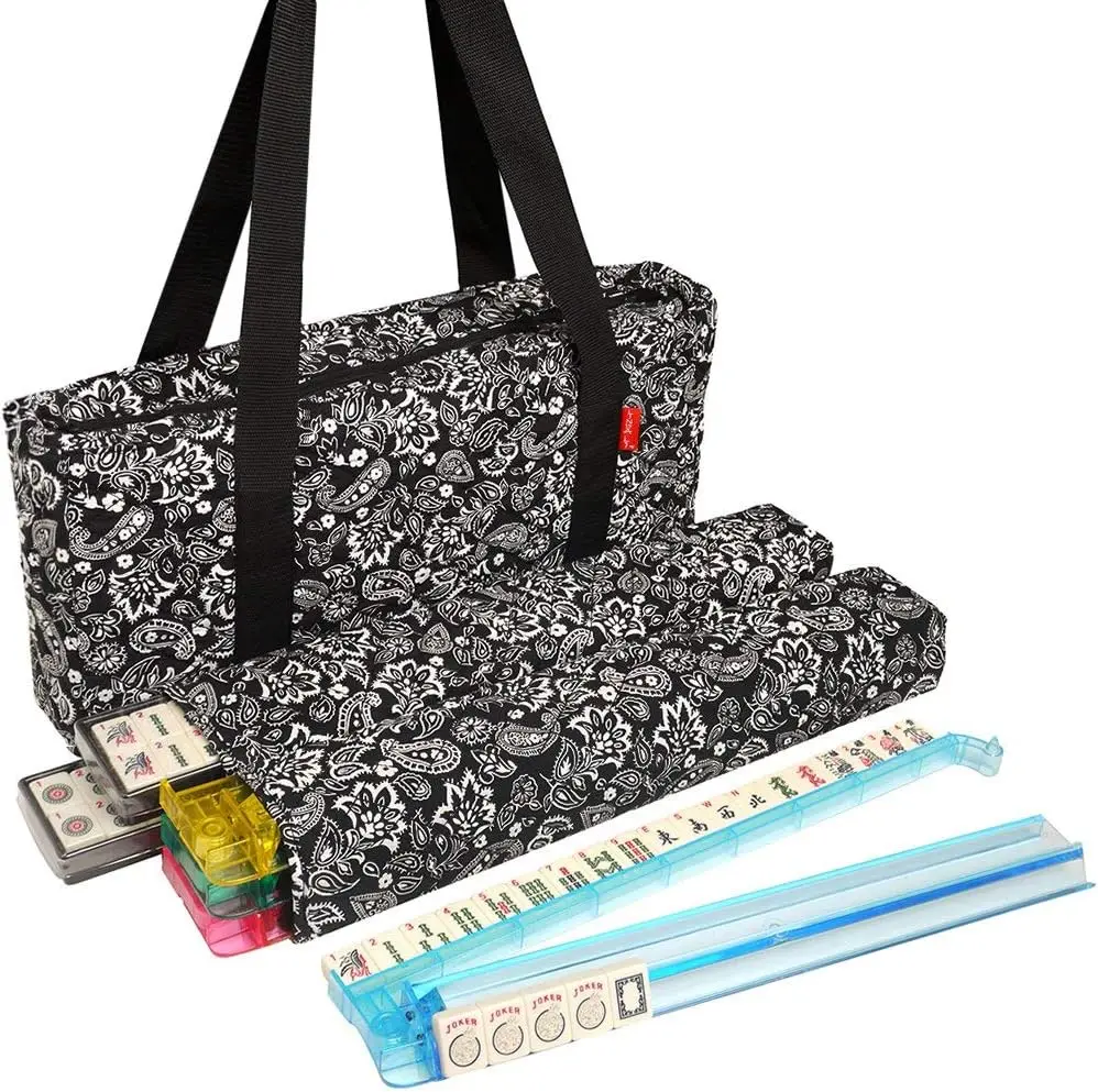 American Mahjong Set Black Paisley Soft Bag - 166 Ivory Tiles, 4 Rack/Pushers
American Mahjong Set Black Paisley Soft Bag - 166 Ivory Tiles, 4 Rack/Pushers