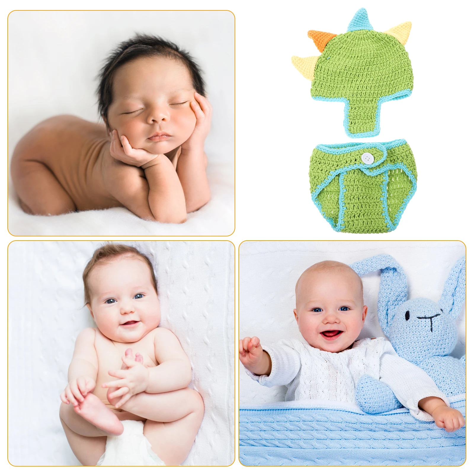 1set Dinosaur Knitted Suit Newborn Baby Clothes Green Hat Props Shorts Cotton Material Photoshoot Everyday Wear Baby Accessories
1set Dinosaur Knitted Suit Newborn Baby Clothes Green Hat Props Shorts Cotton Material Photoshoot Everyday Wear Baby Accessories