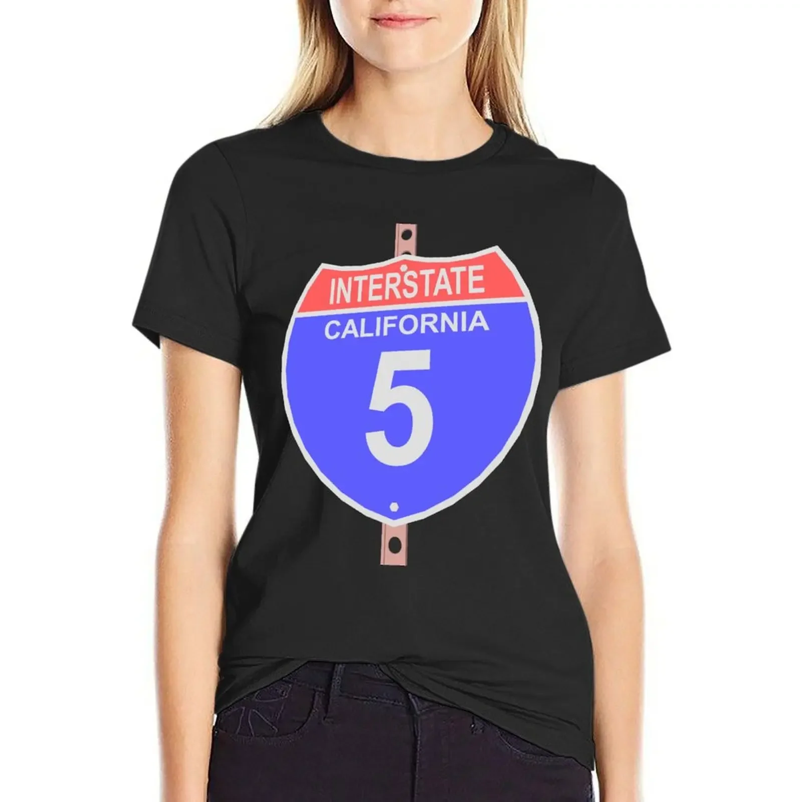 Interstate highway 5 road sign in California T-Shirt sports fans anime anime clothes T-shirt Women
Interstate highway 5 road sign in California T-Shirt sports fans anime anime clothes T-shirt Women