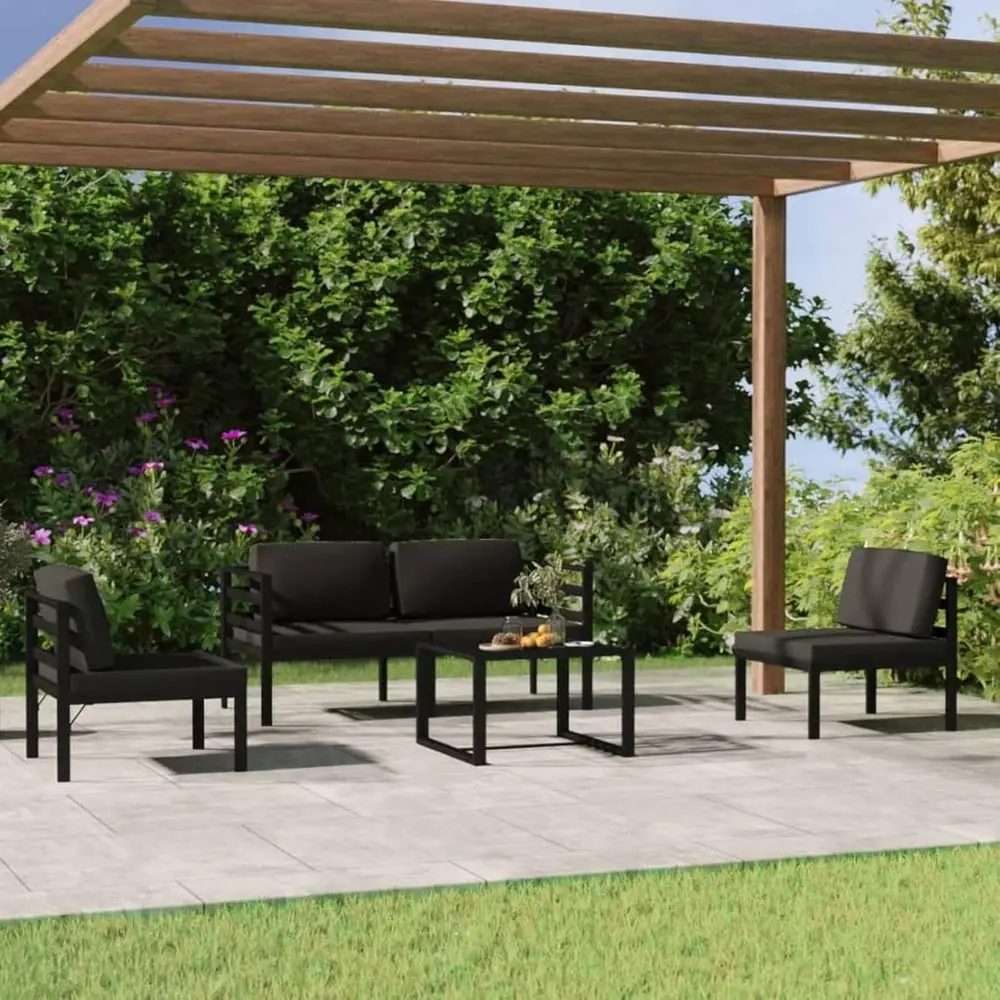 Anthracite Aluminum Outdoor Garden Sofa Set with Cushions
Anthracite Aluminum Outdoor Garden Sofa Set with Cushions