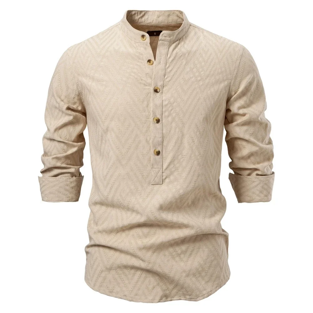 New Spring/Summer Products: Luxury Fashion Stand up Collar Shirt for Men, Solid Color Casual Men's Trendy Long Sleeve Top Shirt
New Spring/Summer Products: Luxury Fashion Stand up Collar Shirt for Men, Solid Color Casual Men's Trendy Long Sleeve Top Shirt