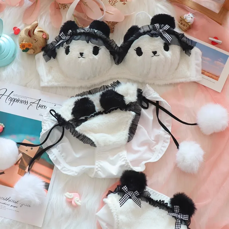 Japanese Kawaii Girls Lolita Plush Sweet Cat Cartoon Lovely Bra Set Sexy Warm Lingerie Underwear Suit Plus Size Cup M L XL Bh
Japanese Kawaii Girls Lolita Plush Sweet Cat Cartoon Lovely Bra Set Sexy Warm Lingerie Underwear Suit Plus Size Cup M L XL Bh