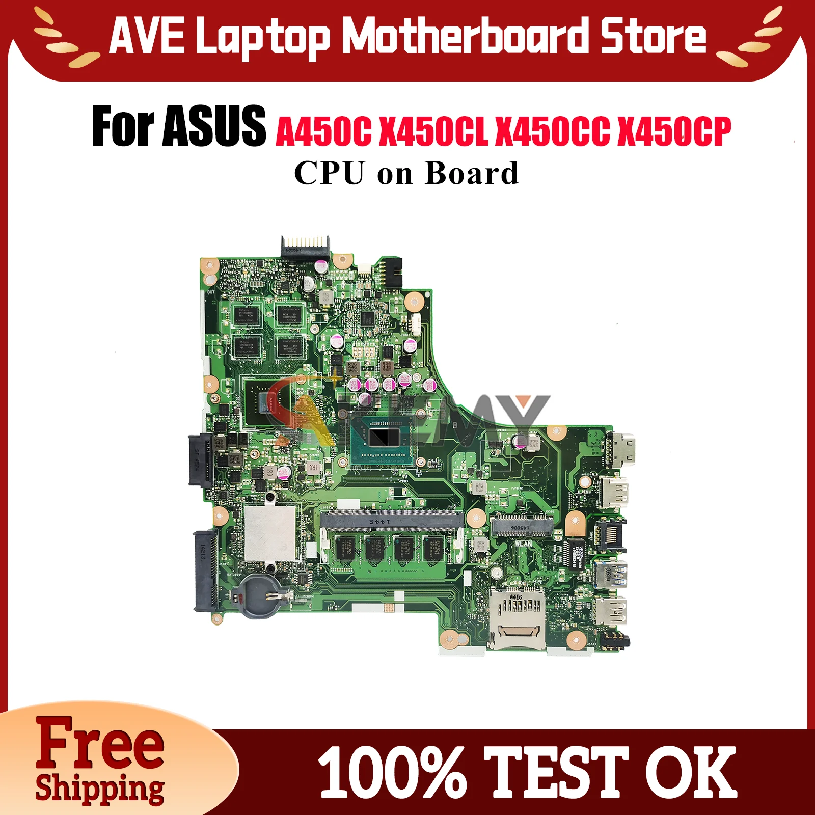 X450CC Материнская плата для ноутбука ASUS VivoBook X450CP Y481C X450CL A450C K450C X450C X450CC X452C Материнская плата с процессором tests OK stk 
X450CC Материнская плата для ноутбука ASUS VivoBook X450CP Y481C X450CL A450C K450C X450C X450CC X452C Материнская плата с процессором tests OK stk