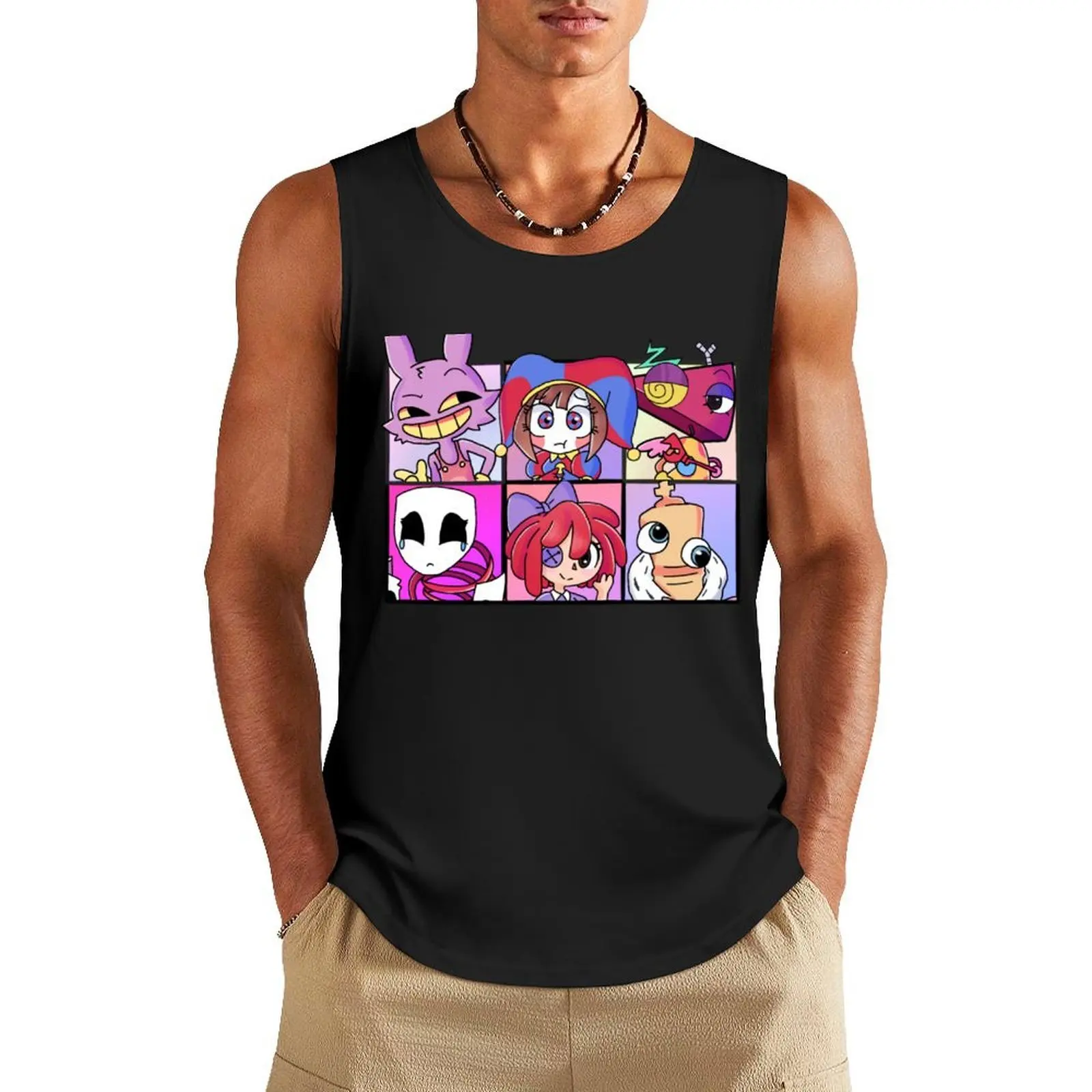 Pomni, Gangle, Kinger, Ragatha, Jax and Zooble from The Amazing Digital Circus fanart Tank Top Men's summer clothes clothing men
Pomni, Gangle, Kinger, Ragatha, Jax and Zooble from The Amazing Digital Circus fanart Tank Top Men's summer clothes clothing men