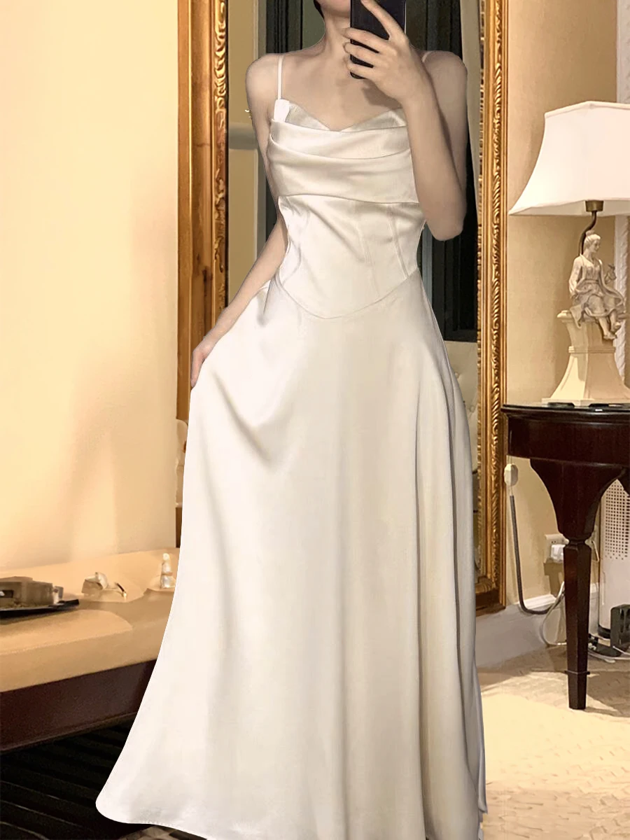 Elegant White Strapless Satin Dress Women's Luxury Minimalist Gown Host Birthday High-End Slimming Skirt City Commute
Elegant White Strapless Satin Dress Women's Luxury Minimalist Gown Host Birthday High-End Slimming Skirt City Commute