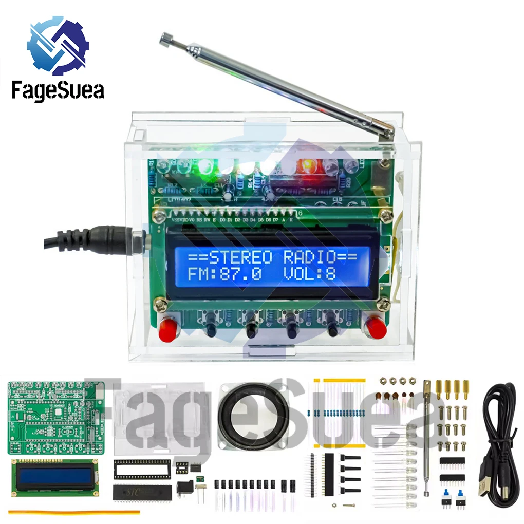 Modern FM Radio Making Kit With Strong Acrylic Case Acrylic Case Is Strong And Durable DIY Radio Set
Modern FM Radio Making Kit With Strong Acrylic Case Acrylic Case Is Strong And Durable DIY Radio Set