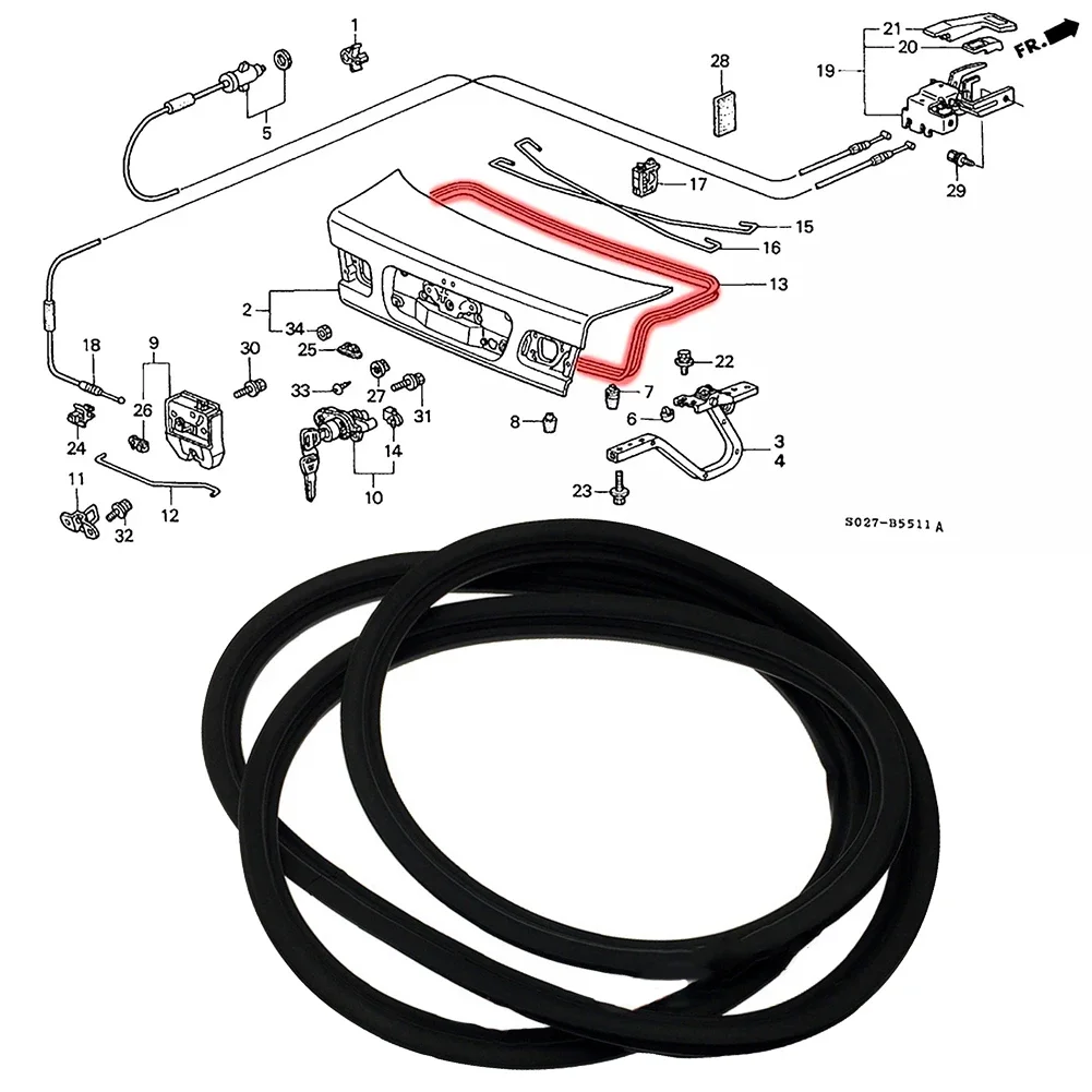 74865-S04-003 Car Rear Trunk Lid Rubber Seal For Honda For Civic For Sedan 4D EJ 2D 96-00 Car Interior Accessories
74865-S04-003 Car Rear Trunk Lid Rubber Seal For Honda For Civic For Sedan 4D EJ 2D 96-00 Car Interior Accessories