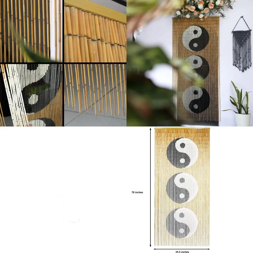 Handcrafted Painted Bamboo Bead Door Curtain, 35.5 x 78, 90 Strands
Handcrafted Painted Bamboo Bead Door Curtain, 35.5 x 78, 90 Strands