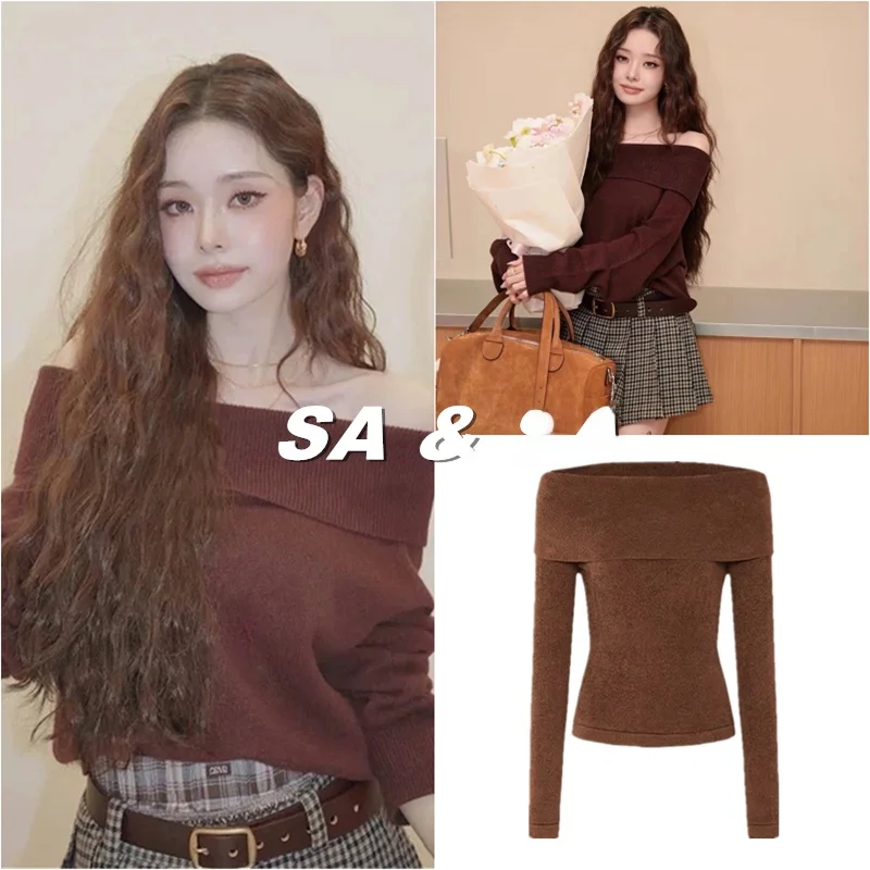 Красно-коричневый вязаный свитер на одно плечо для женщин: модный, весенний, облегающий, повседневный, с длинным рукавом
Красно-коричневый вязаный свитер на одно плечо для женщин: модный, весенний, облегающий, повседневный, с длинным рукавом