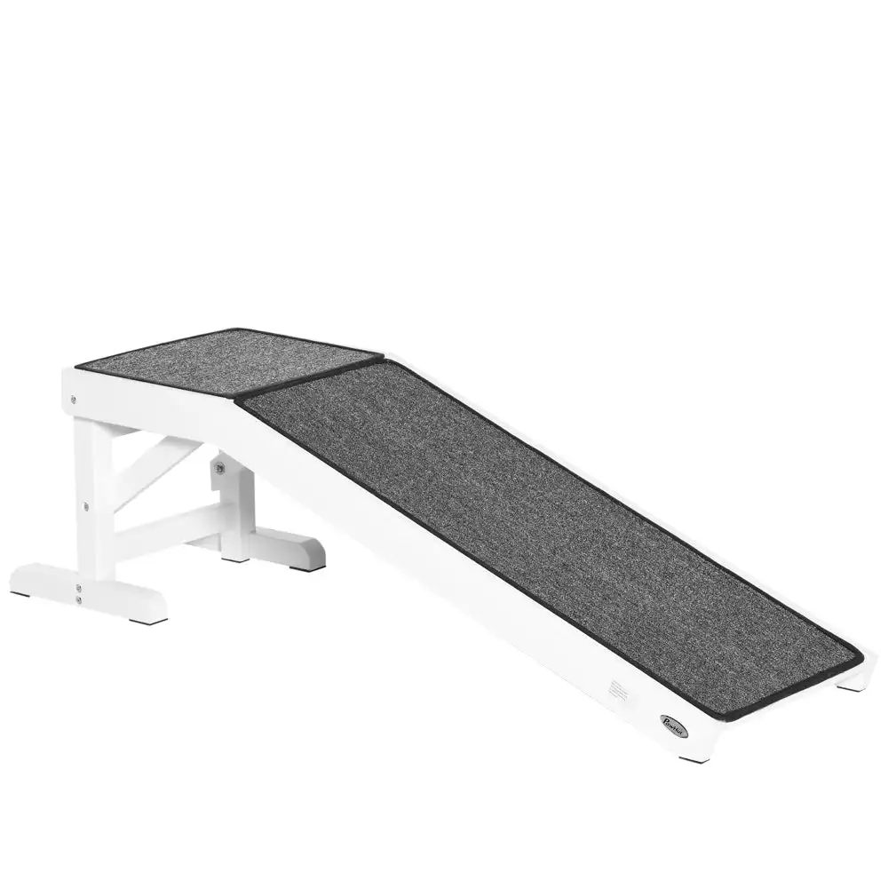 PawHut Dog Ramp for Bed, Pet Ramp for Dogs with Non-Slip Carpet and Top Platform, 49″ x 16″ x 14″, White
PawHut Dog Ramp for Bed, Pet Ramp for Dogs with Non-Slip Carpet and Top Platform, 49″ x 16″ x 14″, White